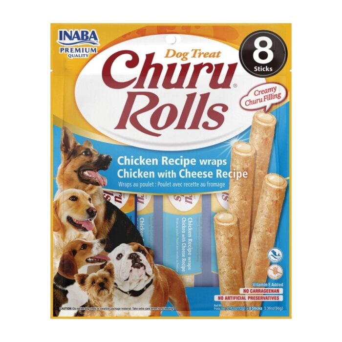 Churu Rolls Pollo con queso Recipe x 8un - Snack para perros