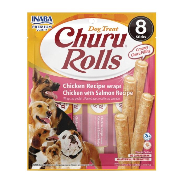 Churu Rolls Pollo con salmón Recipe x 8un - Snack para perros