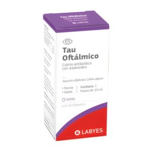 Tau oftálmico - Colirio antibiótico con esteroides para perros y gatos