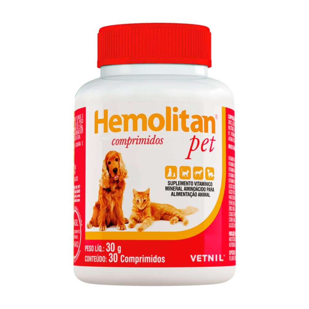 Vetnil Hemolitan Pet x 30un Suplemento para perros y gatos
