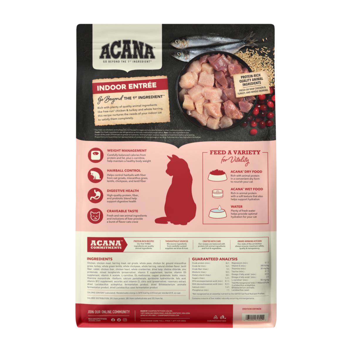 Acana Indoor Entrée Cat 4.5kg - Gatos adultos - Imagen 3