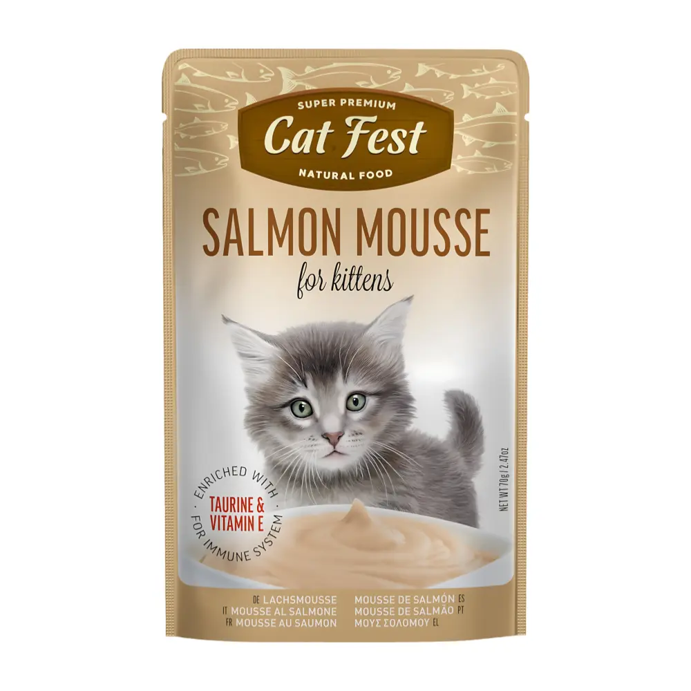 Cat Fest Salmón Mousse 70gr - Gatitos