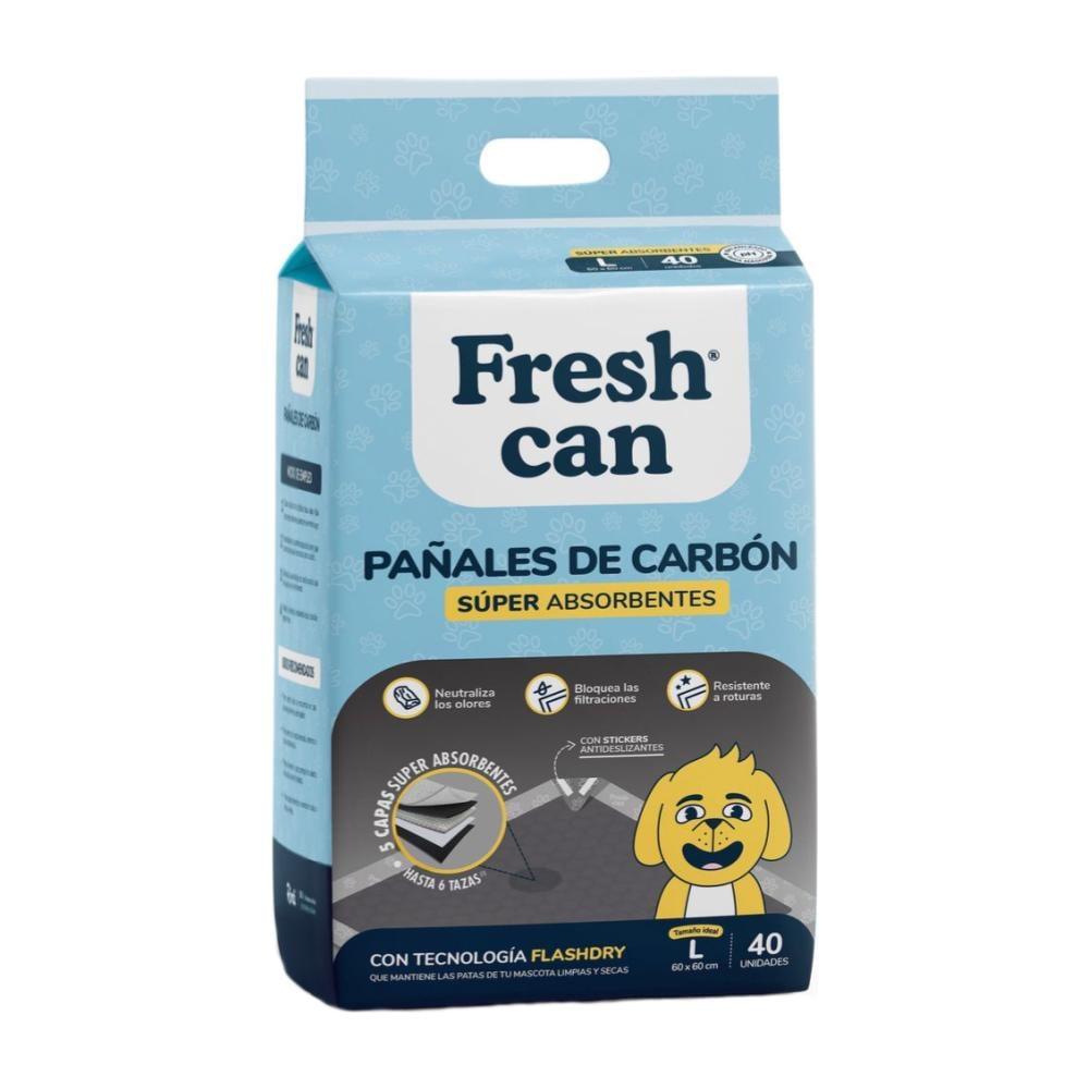 Pañales de Piso Fresh Can Carbón x40un