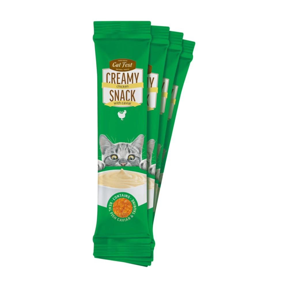 Cat Fest Creamy Pollo con Caviar 40gr - Snack para gatos - Imagen 3