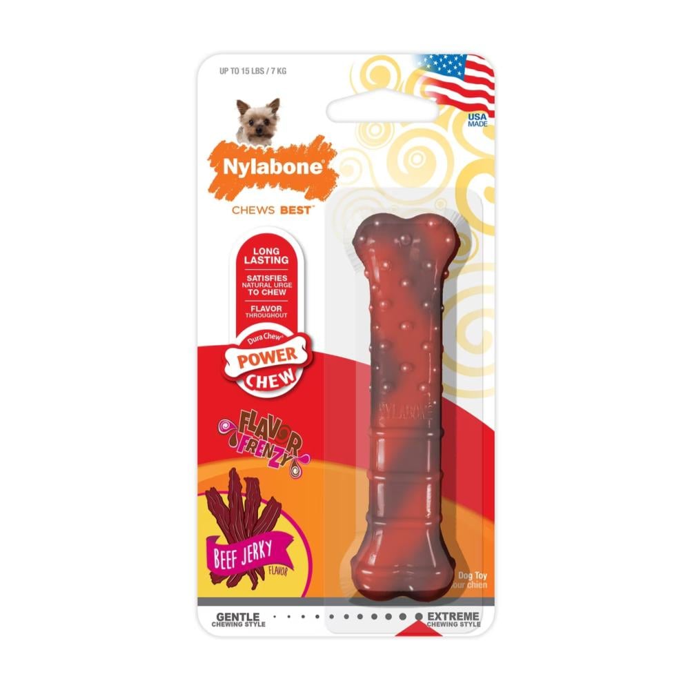 Nylabone Power Chew Textured Bone Beef Jerky Small
