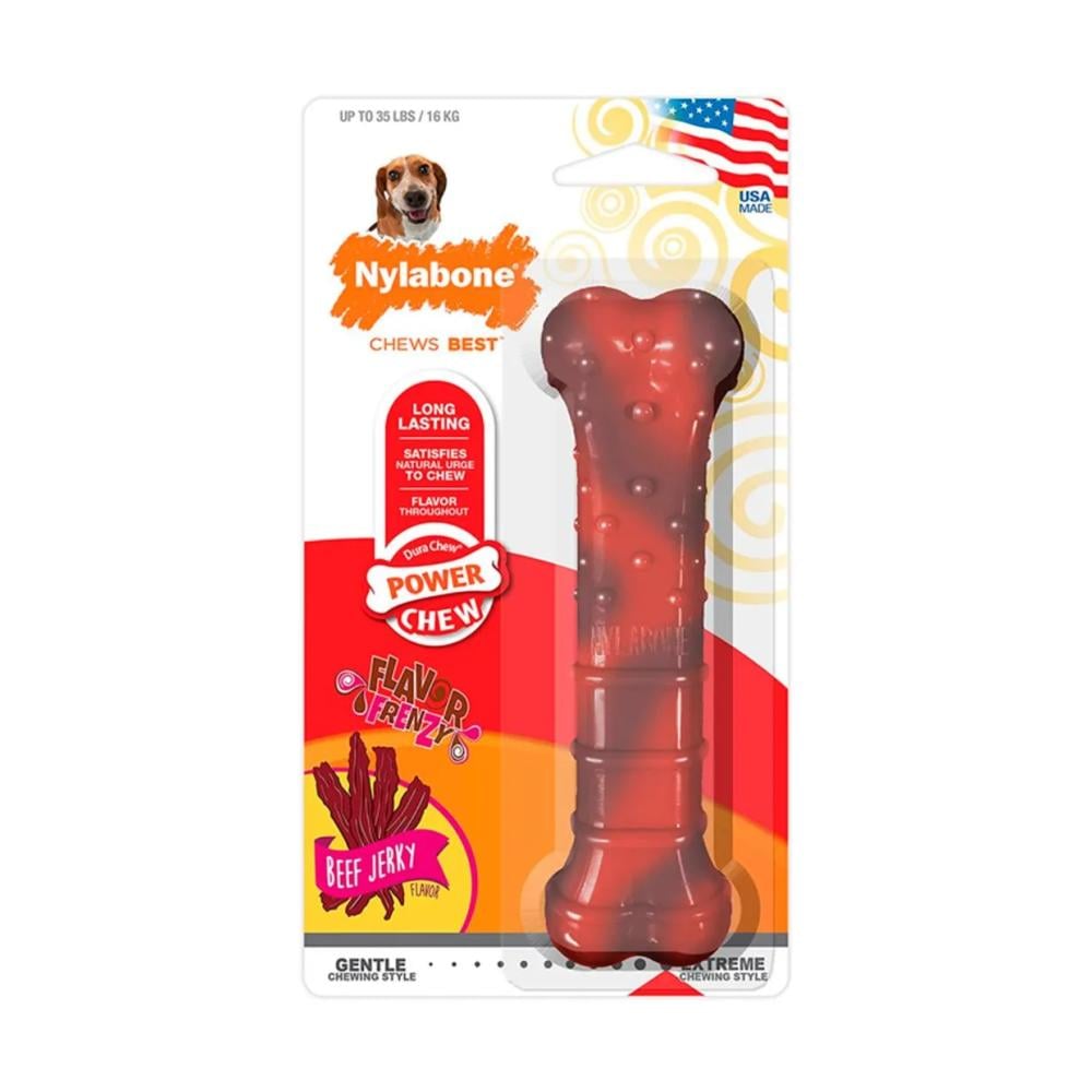 Nylabone Power Chew Textured Bone Beef Jerky Wolf