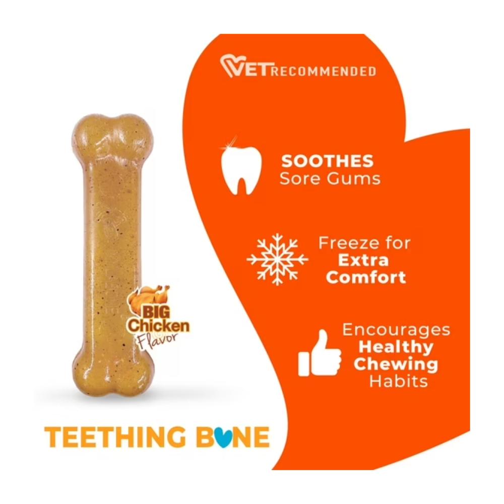 Nylabone Puppy Chew Bone Chicken Wolf - Juguete para Perros - Imagen 3