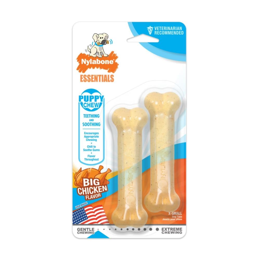 Nylabone Puppy Chew Bone Twin Pack Chicken XS