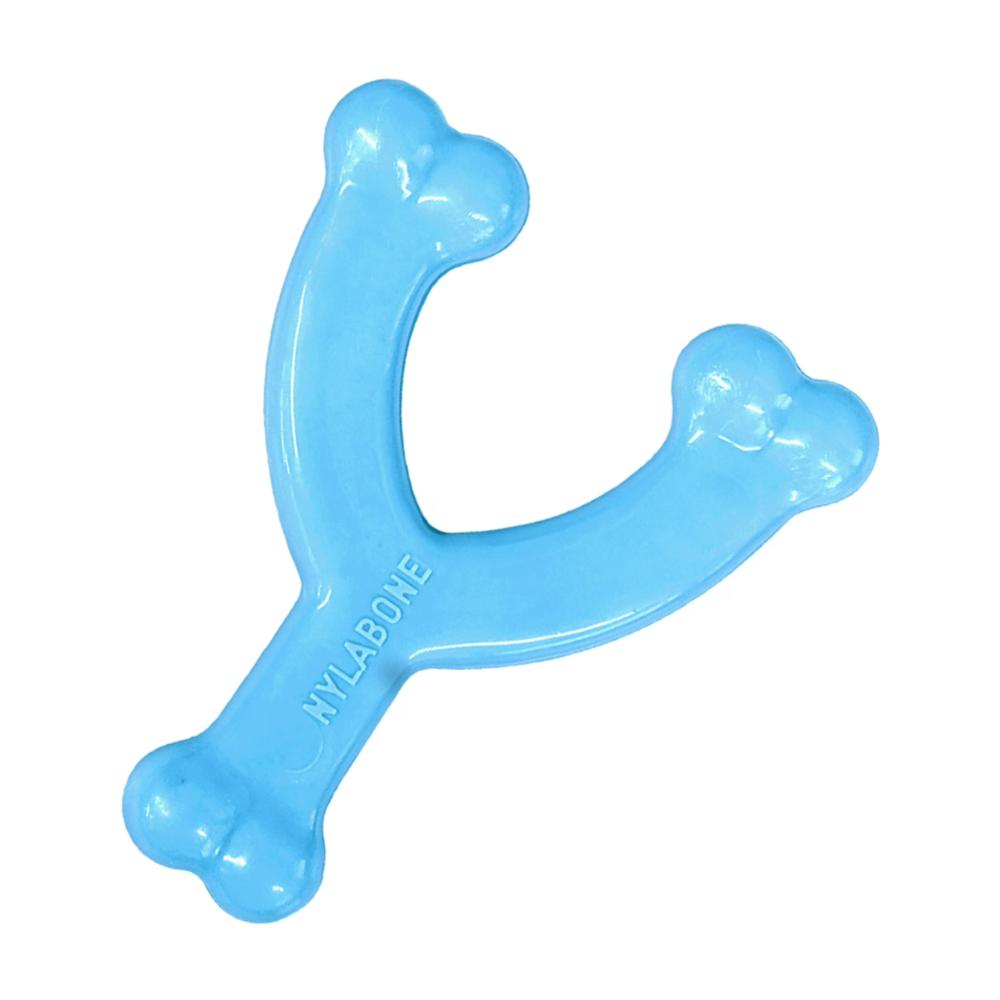 Nylabone Puppy Chew Wishbone Chicken Azul - Juguete para Cachorros - Imagen 2