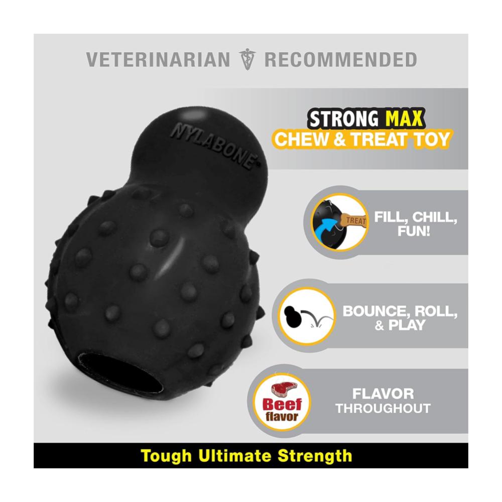 Nylabone Strong Max Chew Black Cone Beef Wolf - Juguete para Perros - Imagen 3