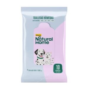 Natural Home Toallas Húmedas con Aloe y Coco x10 - Perros y gatos