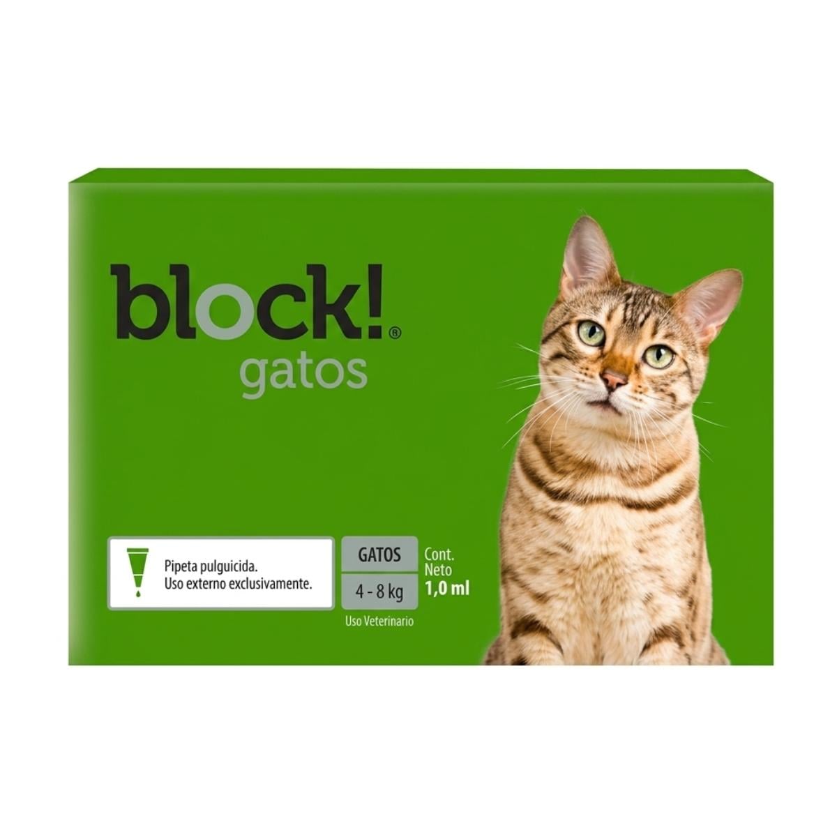 Block! Eco De 4 a 8 kg - Pipeta antiparasitaria Gatos