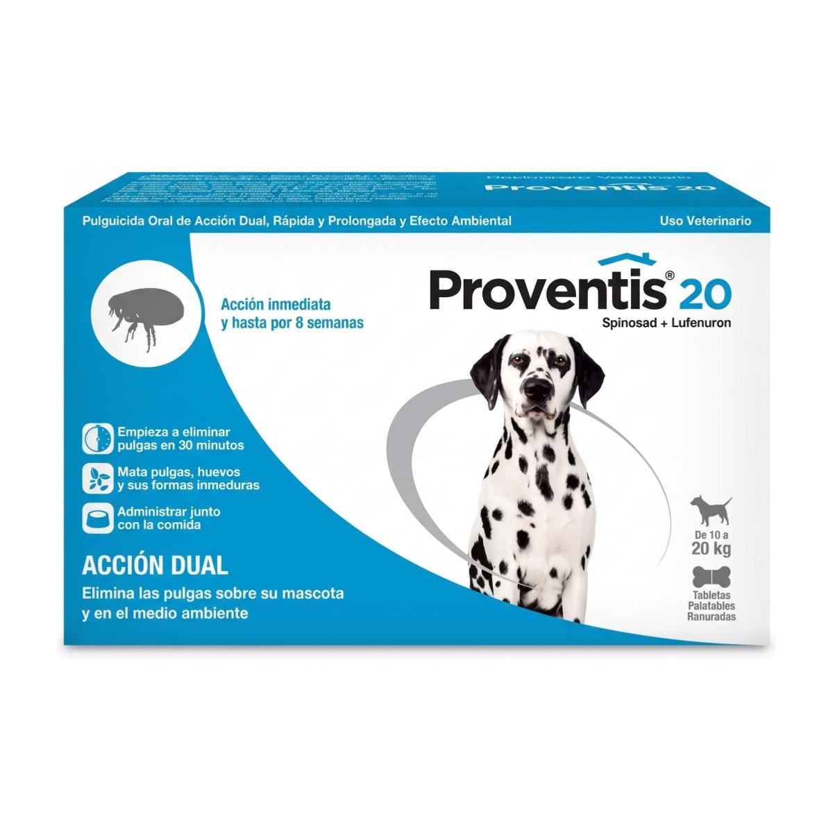 Proventis 20 (10kg a 20kg) x6 tabs - Antiparasitario Externo